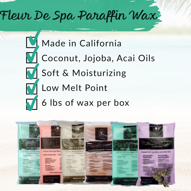 fleur de spa Paraffin Wax Refills 6lb by FLEUR DE SPA â€“ Made in USA â€“ Infused with Coconut & Jojoba Oils â€“ Moisturizing, Hydrating & Soothing for Hands, Feet & Body â€“ Spa & Home Use - Image 4